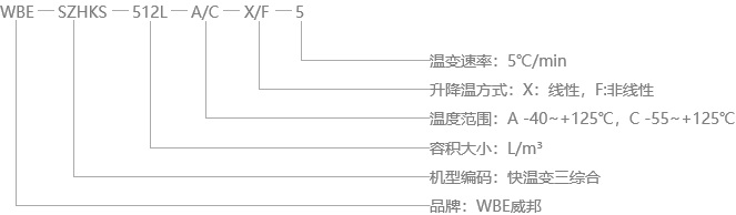 快速溫變三綜合型號說明